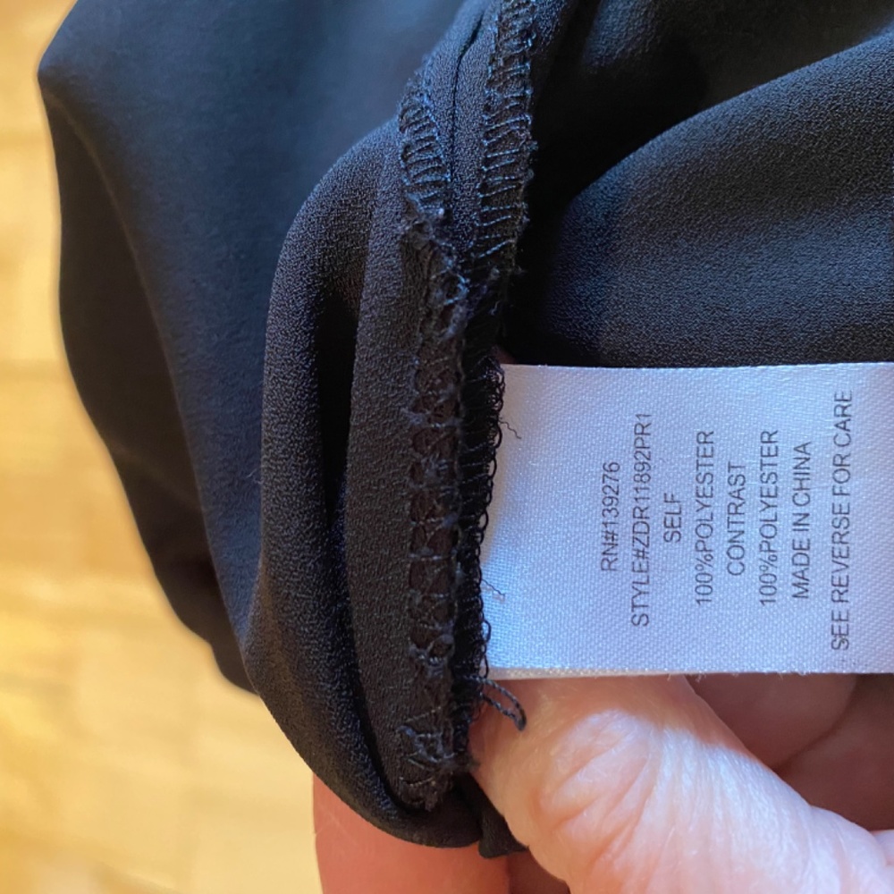 Basic Black Short Sleeve Polyester Blouse - image 4